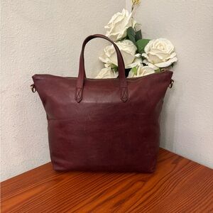Madewell Rich Burgundy Leather Tote